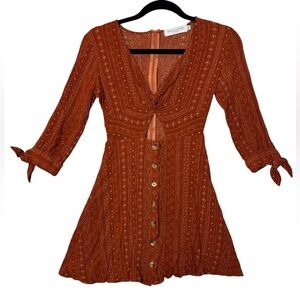 Nectar‎ Rust Orange Button-Down Dress